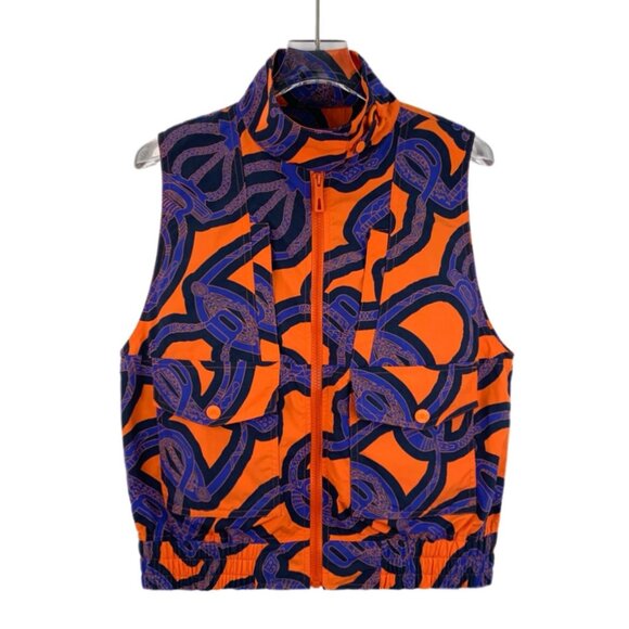 Hermes Multicolor geometric print zip-up vest - Picture 1 of 7
